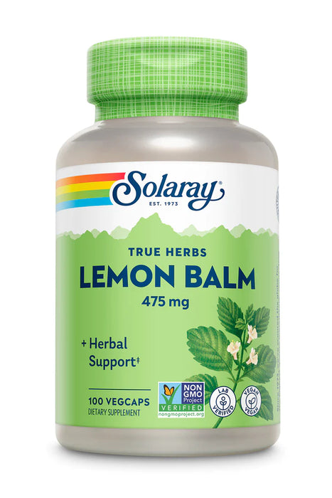 Solaray - Lemon Balm 475 mg. - 100 Capsules