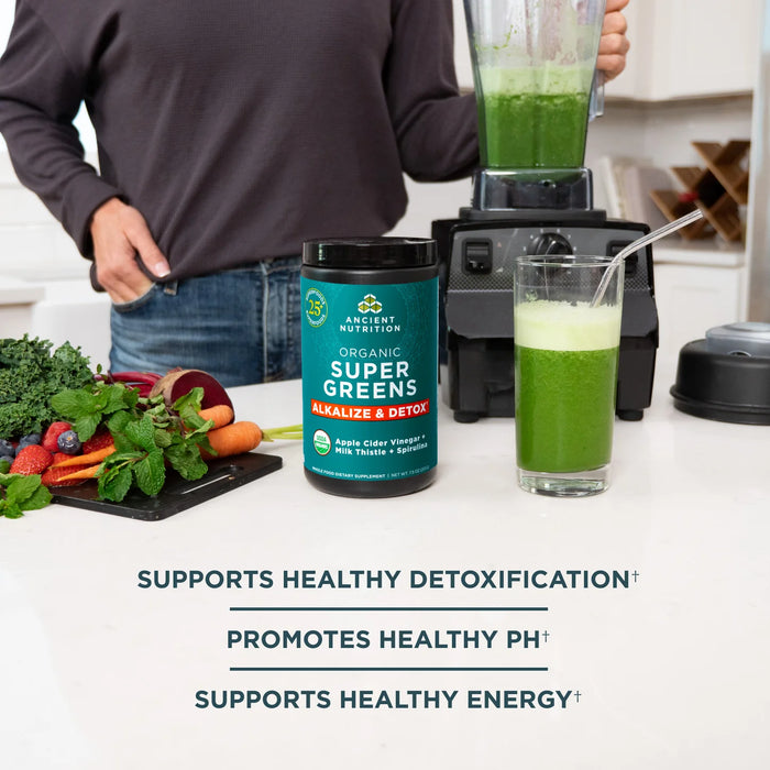 Ancient Nutrition Organic Super Greens Alkalize & Detox Powder