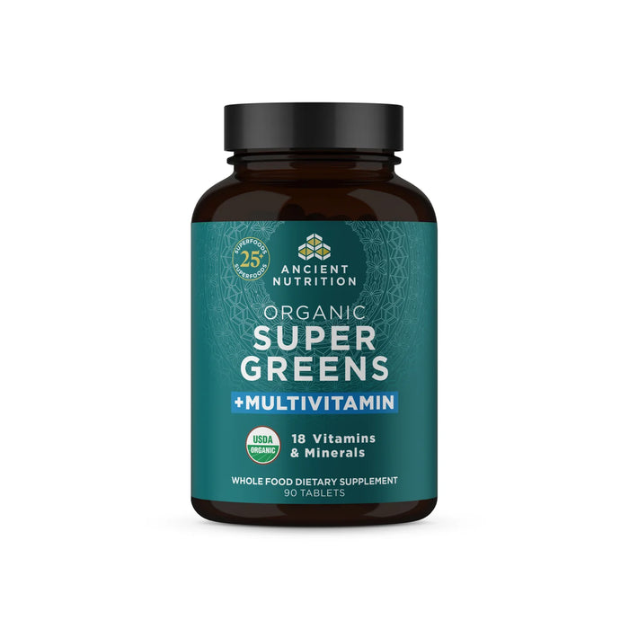 Ancient Nutrition Organic Super Greens + Multivitamin Tablets