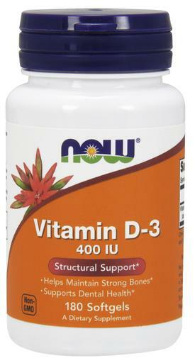 NOW - Vitamin D-3, 400 IU, 180 Softgels