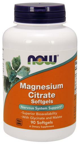 NOW Magnesium Citrate Softgels provide support for the nervous system with superior bioavailability. Also contains Glycinate and Malate.