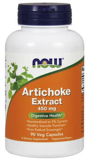 NOW Artichoke Extract for Digestive Health. Standardized to 5% Cynarin, healthy vascular function, free radical scavenger