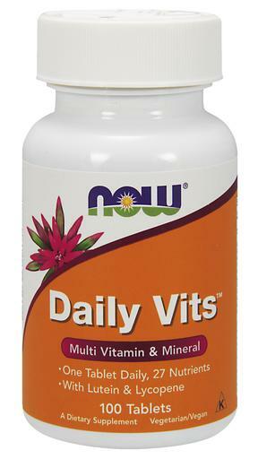 NOW Daliy Vits is a multi Vitamin & Mineral dietary supplement containing lutein and lycopene