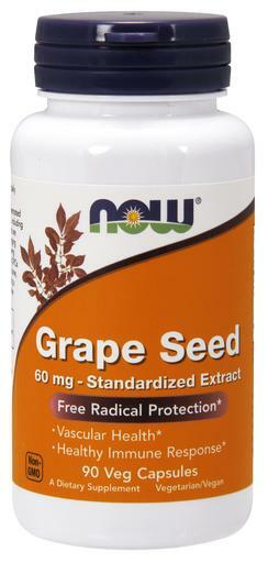 NOW® Grape Seed Extract is a highly concentrated natural extract with a minimum of 90% Polyphenols, including Oligomeric Proanthocyanidins (OPCs), which are the potent water-soluble free radical scavenging compounds found in Grape Seeds. A growing body of research indicates that Grape Seed OPCs may help to support the health of vascular, bone, kidney, brain and other tissues by supporting a robust response to oxidative and metabolic stress.*