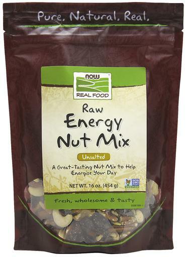 NOW Real Food Unsalted, Raw Energy Nut Mix is a great tasting nut mix to help energize your day. Fresh, wholesome & tasty.