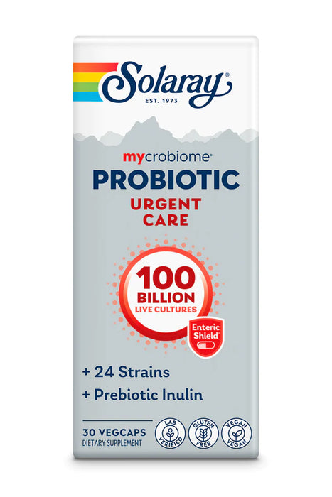 Solaray - Mycrobiome Probiotic Urgent Care, 100 Billion, 24 Strain Once Daily