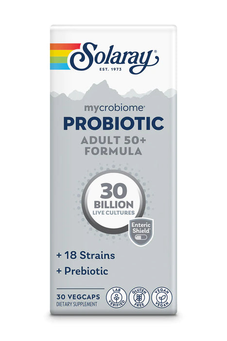Solaray - Mycrobiome Probiotic Adult 50+, 30 Billion, 18 Strain Once Daily