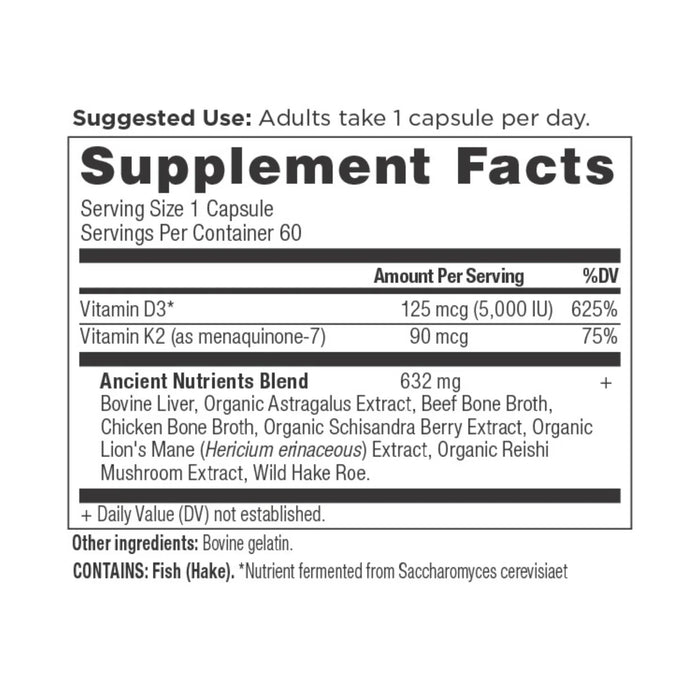 Ancient Nutrition Vitamin D3 + K2 60ct