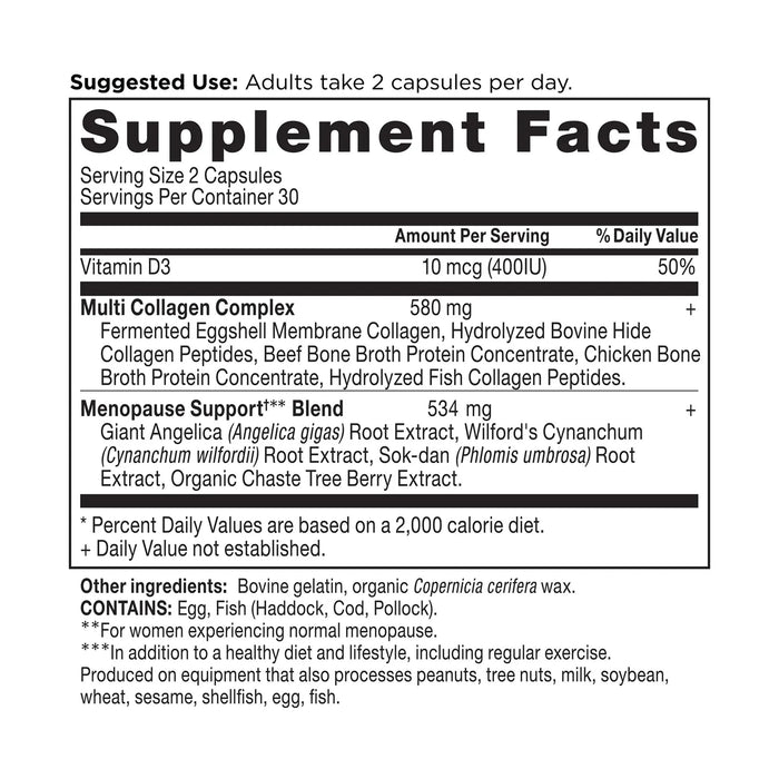 Ancient Nutrition Menopause Support + Collagen 60ct