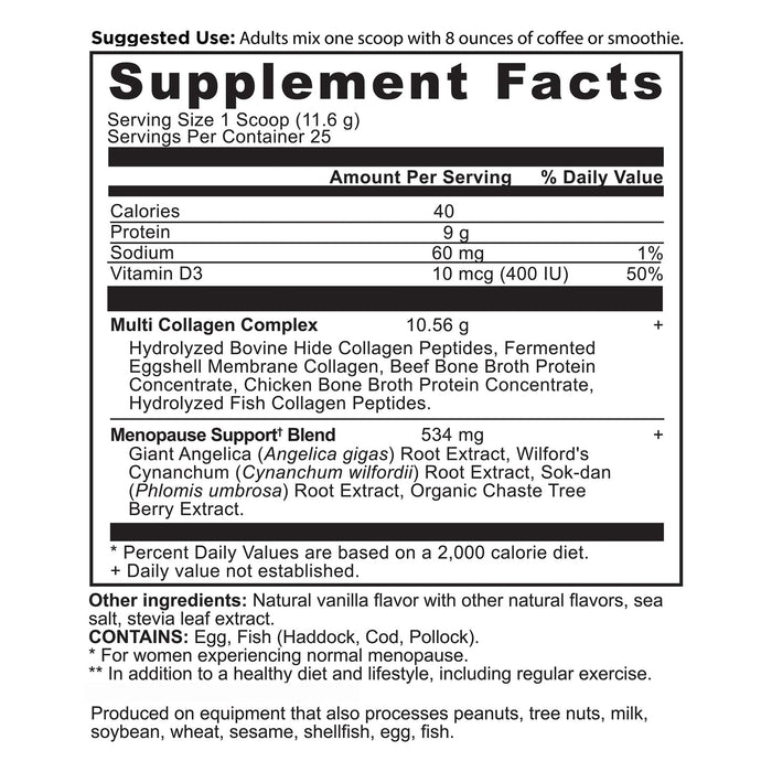 Ancient Nutrition Menopause Support + Collagen Vanilla