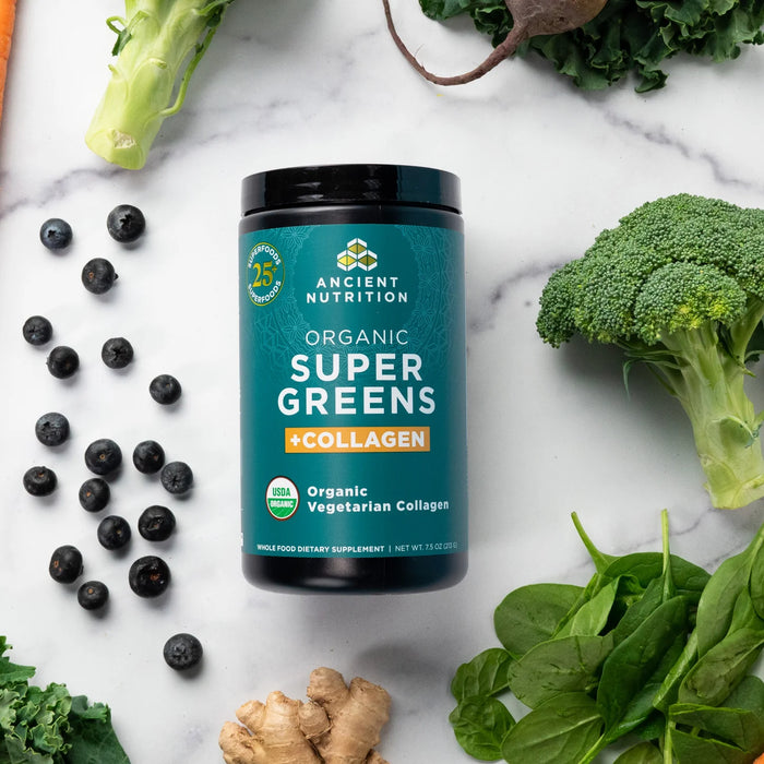 Ancient Nutrition Organic Super Greens + Collagen Powder