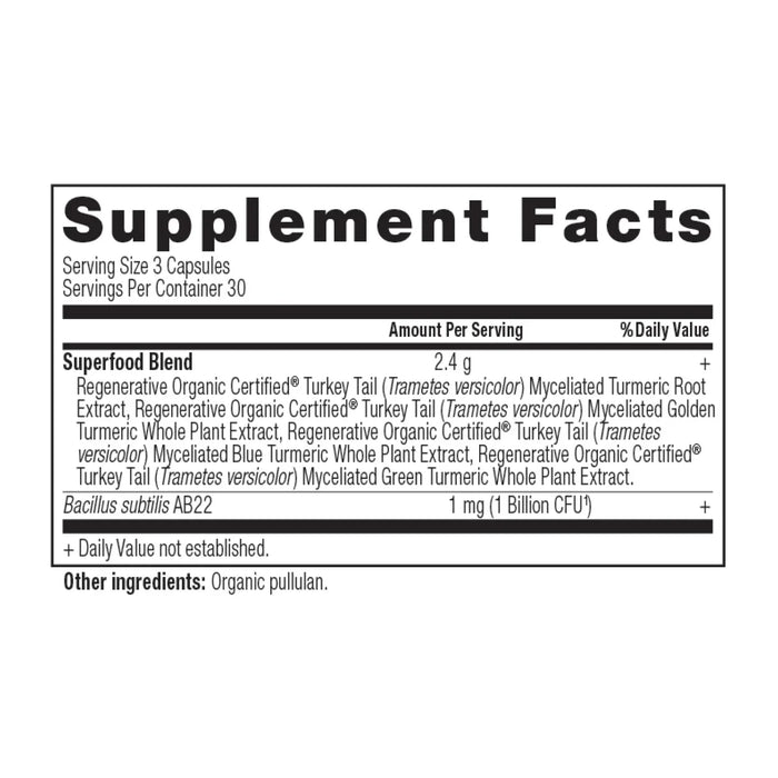 Ancient Nutrition Regenerative Organic Certified Turmeric 30 Capsules
