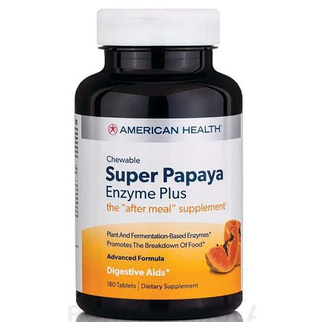 American Health - Chewable Super Papaya Enzyme Plus - 180 Tablets