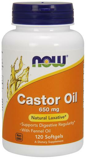 NOW Castor Oil with fennel oil is a natural laxative supporting digestive regularity.