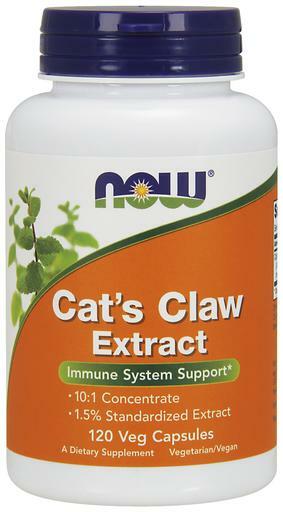 NOW Cat's Claw Extract is a 1.5% standardized extract with a 10:1 concentrate promoting immune system support.