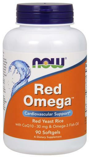 NOW Foods Red Omega provides cardiovascular support* using red yeast rice with CoQ10 and Omega-3 fish oil.