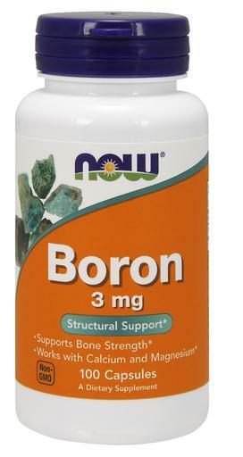 NOW Boron supports bone strength by working with calcium and magnesium.*