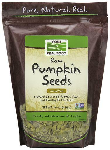 NOW Real Food Raw, Unsalted Pumpkin Seeds are a natural source of protein, fiber and healthy fatty acids. Fresh, wholesome & tasty.