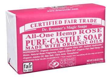 Dr. Bronner's - Rose Organic Castile Bar Soap - 5 oz.