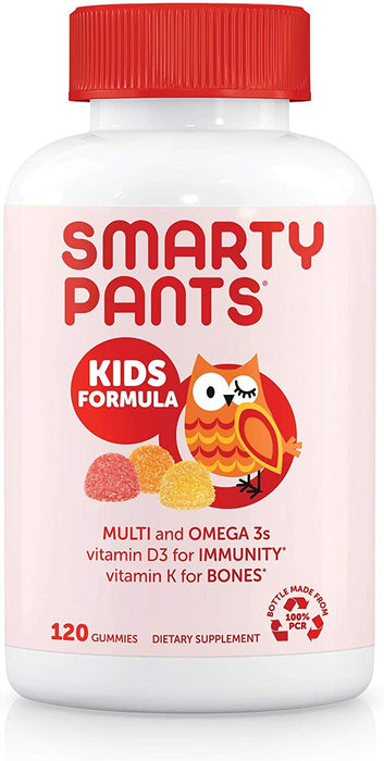 SmartyPants Kids Formula Daily Gummy Multivitamin: Vitamin C, D3, and Zinc for Immunity, Gluten Free, Omega 3 Fish Oil (DHA-EPA), , Vitamin B6, Methyl B12, 120 Count (30 Day Supply)