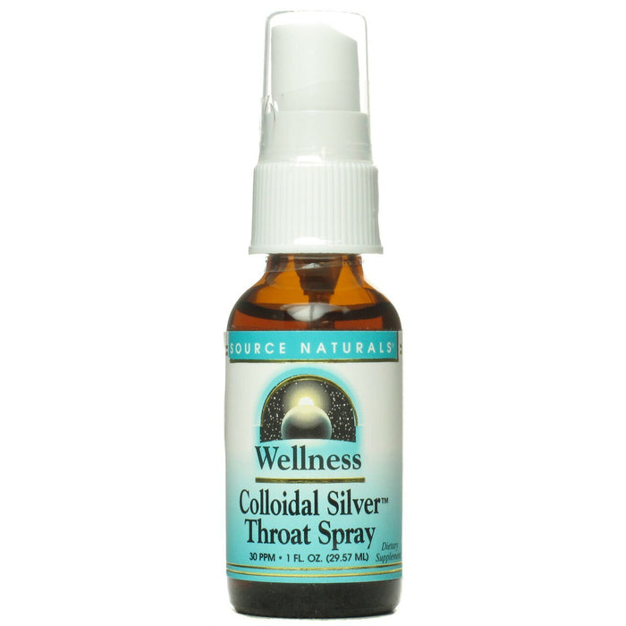 Source Naturals Wellness Colloidal Silver Throat Spray, 30 ppm, 1 fl oz Liquid