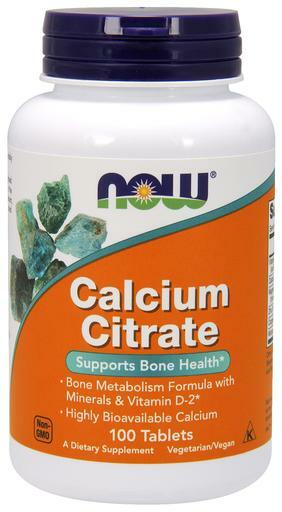 NOW Calcium Citrate supports bone health with minerals and vitamin D-2*.