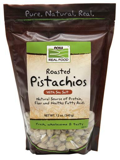 NOW Real Food Roasted, Salted Pistachios are a natural source of protein, fiber and healthy fatty acid. Fresh, wholesome and tasty.