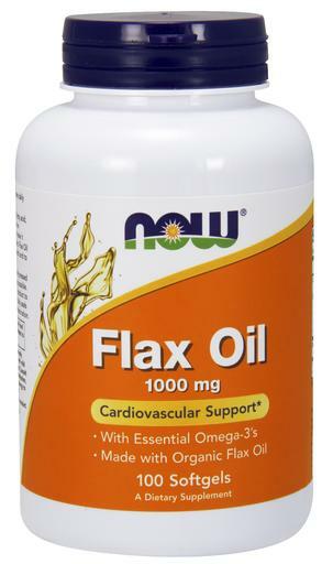 NOW 1000mg Flax Oil provides cardiovascular support with essential omega-3's.*