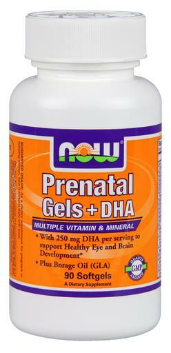 NOW Prenatal Gels plus DHA is a multivitamin and mineral supplement with 250mg DHA per serving to support healthy eye and brain development.
