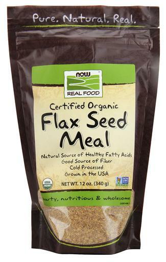 NOW Real Food® Organic Flax Seed Meal has a mild, nutty flavor similar to wheat germ, and it’s often added to cereals, pancakes, muffins, breads, meatloaf, meatballs, and even yogurt. Flax is a natural plant source of healthy fatty acids and a good source of fiber.