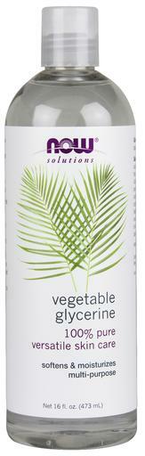 NOW Solutions Vegetable Glycerine is a versatile skin care product that softens and moisturizes rough skin and can be used as a skin cleanser.
