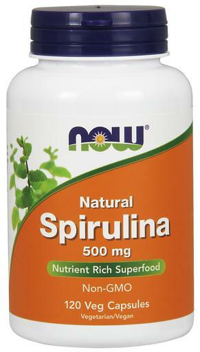 Spirulina is rich in Beta-Carotene (Vitamin A) and Vitamin B-12, and has naturally occurring protein and GLA (Gamma Linolenic Acid), a popular fatty acid with numerous health benefits. In addition, Spirulina has naturally occurring minerals, trace elements, cell salts, amino acids and enzymes. NOW® Spirulina delivers the natural nutrient profile found in Genuine Whole Foods.500 mg Spirulina per capsule. 3,000 mg Spirulina per 6 capsule serving.