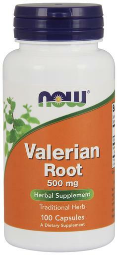 NOW Valerian Root 500mg capsules are a vegetarian/vegan dietary supplement.