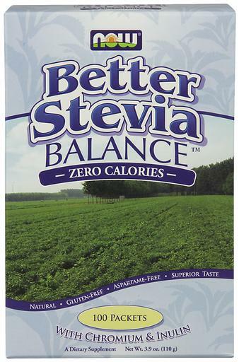 NOW Better Stevia Balance with Chromium and Inulin is all natural, gluten-free and aspartame-free.