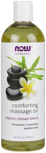 NOW Solutions Comforting Massage Oil is a therapeutic, nourishing, skin-softening massage and natural moisturizer.
