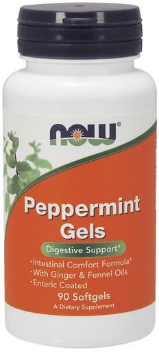 NOW Peppermint Gels for digestive support* with Ginger & Fennel Oils