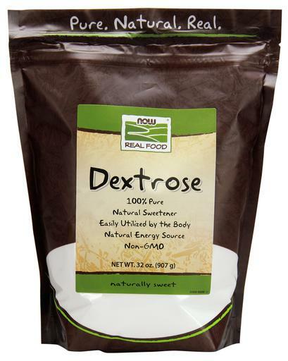 NOW Real Food Dextrose is a natural energy source and sweetener easily utilized by the body