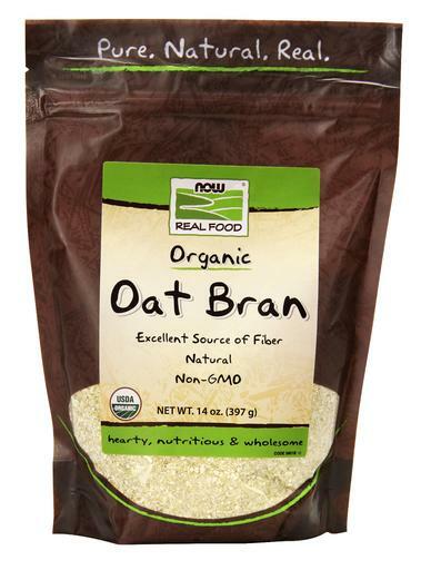 NOW Real Foods Organic Oat Bran is a hearty, nutritious and wholesome source of fiber.