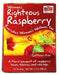 NOW Real Tea Women's Righteous Raspberry Everyday Women's Wellness Caffeine-free Tea. A floral bouquet of raspberry leaves, hibiscus, and rose hips.