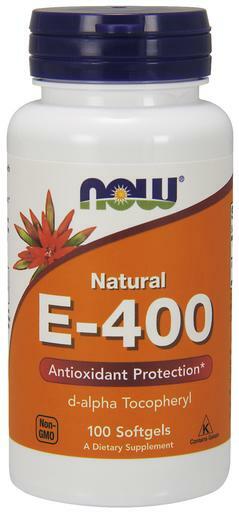 NOW Natural E400 contains Vitamin E as d-alpha Tocopheryl Acetate, providing antioxidant protection*.