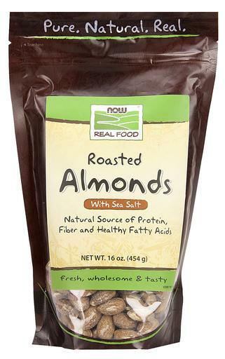 NOW Real Food Salted & Roasted Almonds are a natural source of protein, fiber and healthy fatty acids.